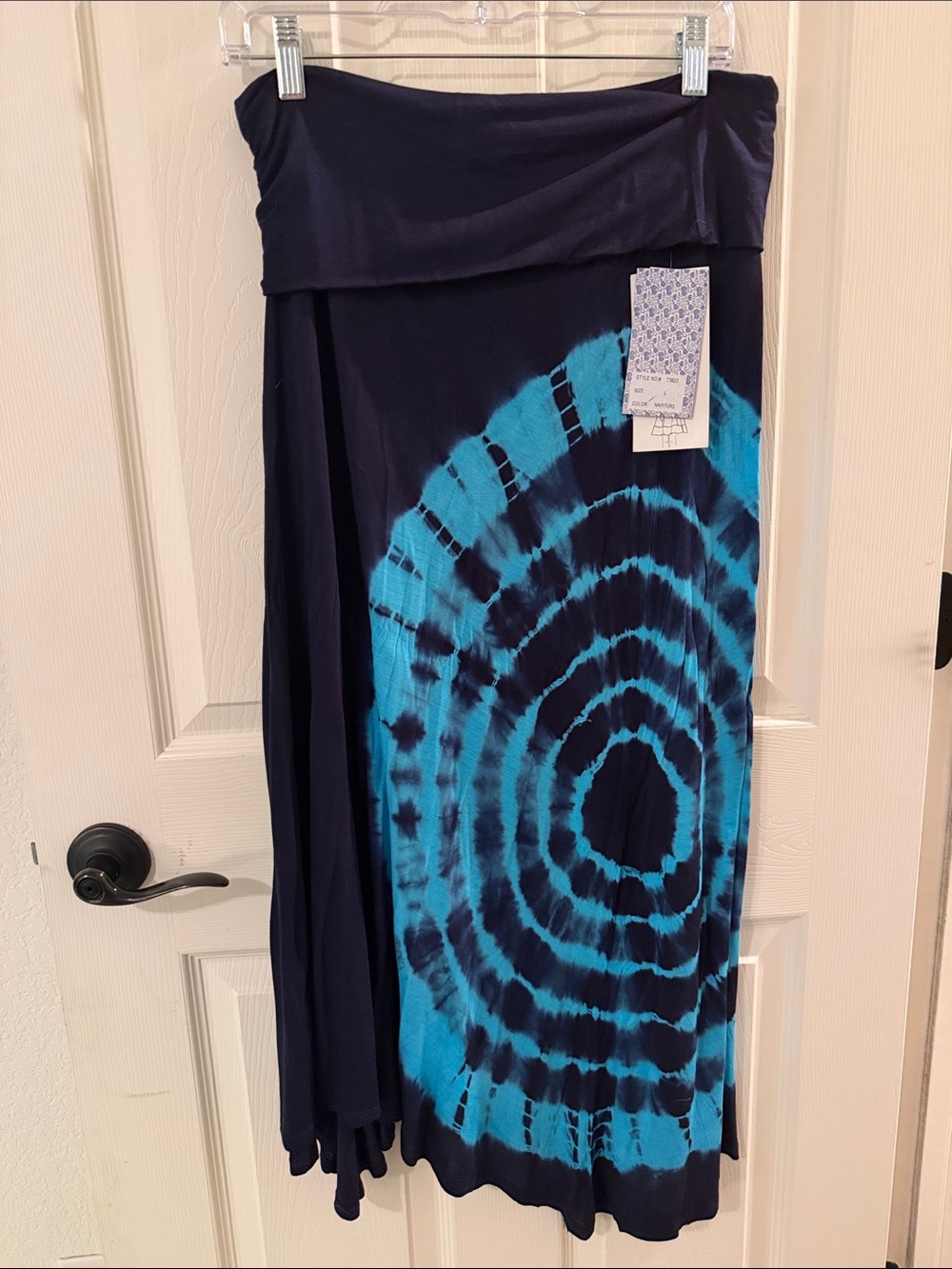 Raviya Navy and Teal Tie-Dye Maxi Dress